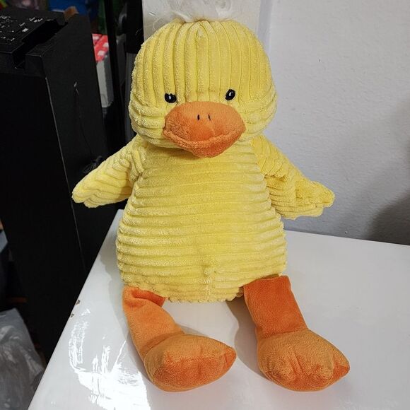 Kids Girls Boys Easter Spring Textured Yellow Duck Big Plush Weighted Beanie Toy - Picture 1 of 11